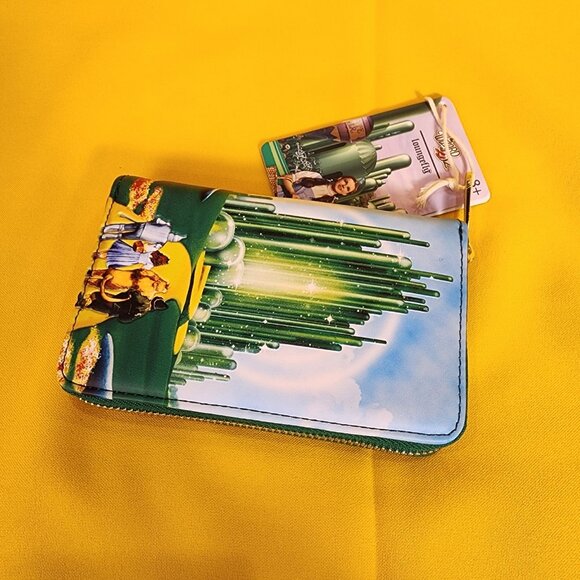 Loungefly Wizard of Oz Emerald City Zip Around Wallet GID NEW - Picture 9 of 13